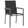 Conjunto de comedor de jardín de 7 piezas Black Textilene y acero de , Sillas de jardín - Ref: Foro24-3379091, Precio: 427,89...