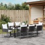 Conjunto de Comedor de Jardín de 9 Piezas con Cojines Marrón Poliratán de , Sillas de jardín - Ref: Foro24-3379099, Precio: 6...