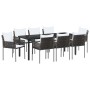 Set de comedor de jardín de 9 piezas con cojines de polirratán negro de , Sillas de jardín - Ref: Foro24-3379106, Precio: 802...