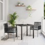 Set de Comedor de Jardín de 5 Piezas con Cojines Ratán Poliéster Negro de , Sillas de jardín - Ref: Foro24-3379110, Precio: 3...