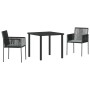 Set de Comedor de Jardín de 5 Piezas con Cojines Ratán Poliéster Negro de , Sillas de jardín - Ref: Foro24-3379110, Precio: 3...