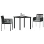 Set de Comedor de Jardín de 5 Piezas con Cojines Ratán Poliéster Negro de , Sillas de jardín - Ref: Foro24-3379110, Precio: 3...