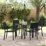 Juego de Comedor de Jardín de 5 Piezas Negro HDPE de , Sillas de jardín - Ref: Foro24-3379144, Precio: 337,52 €, Descuento: %