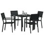 Juego de Comedor de Jardín de 5 Piezas Negro HDPE de , Sillas de jardín - Ref: Foro24-3379144, Precio: 337,52 €, Descuento: %