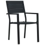Juego de Comedor de Jardín de 5 Piezas Negro HDPE de , Sillas de jardín - Ref: Foro24-3379144, Precio: 337,52 €, Descuento: %
