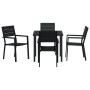 Juego de Comedor de Jardín de 5 Piezas Negro HDPE de , Sillas de jardín - Ref: Foro24-3379144, Precio: 337,52 €, Descuento: %