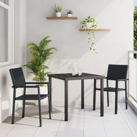 Juego de Comedor de Jardín de 7 Piezas en Ratán Sintético Negro de , Sillas de jardín - Ref: Foro24-3379153, Precio: 439,53 €...