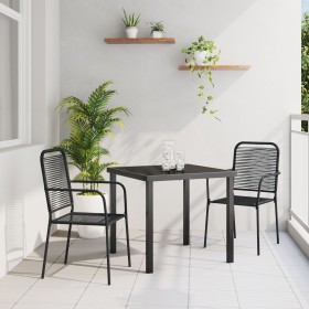 Conjunto de Comedor de Jardín de 5 Piezas Cuerda de Algodón y Acero Negro de , Sillas de jardín - Ref: Foro24-3379157, Precio...