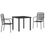 Juego de Comedor de Jardín de 9 Piezas Negro Cuerda de Algodón y Acero de , Sillas de jardín - Ref: Foro24-3379162, Precio: 5...