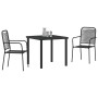 Juego de Comedor de Jardín de 9 Piezas Negro Cuerda de Algodón y Acero de , Sillas de jardín - Ref: Foro24-3379162, Precio: 5...