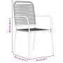 Juego de Comedor de Jardín de 9 Piezas Negro Cuerda de Algodón y Acero de , Sillas de jardín - Ref: Foro24-3379162, Precio: 5...