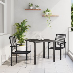 Conjunto de Jardín de 5 Piezas Negro Ratán PVC de , Sillas de jardín - Ref: Foro24-3379166, Precio: 291,88 €, Descuento: %