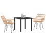Conjunto de Comedor de Jardín de 5 Piezas Marrón Ratán Poliéster de , Sillas de jardín - Ref: Foro24-3379178, Precio: 353,85 ...
