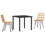 Conjunto de Comedor de Jardín de 5 Piezas de Ratán Poliéster Negro | Foro24.es | Tu tienda online para hogar, jardín y más Foro24.es