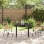 Conjunto de Comedor de Jardín de 5 Piezas de Ratán Poliéster Negro | Foro24.es | Tu tienda online para hogar, jardín y más Foro24.es
