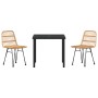 Conjunto de Comedor de Jardín de 5 Piezas de Ratán Poliéster Negro | Foro24.es | Tu tienda online para hogar, jardín y más Foro24.es