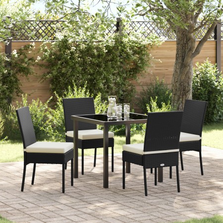 Conjunto de Comedor de Jardín 5 Piezas Negro Poliratán de , Sillas de jardín - Ref: Foro24-3379220, Precio: 304,70 €, Descuen...