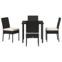 Conjunto de Comedor de Jardín 5 Piezas Negro Poliratán de , Sillas de jardín - Ref: Foro24-3379220, Precio: 304,70 €, Descuen...