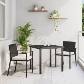 Conjunto de Comedor de Jardín de 7 Piezas de Ratan Negro de , Sillas de jardín - Ref: Foro24-3379238, Precio: 402,86 €, Descu...