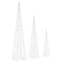Set cono luz LED decorativo acrílico blanco frío 30/45/60cm en Decoración Festiva y Estacional | Comprar online en Foru.es