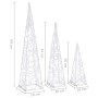 Set cono luz LED decorativo acrílico blanco frío 30/45/60cm en Decoración Festiva y Estacional | Comprar online en Foru.es