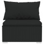Sofá de 3 plazas con cojines ratán sintético negro de vidaXL, Conjuntos de jardín - Ref: Foro24-317522, Precio: 353,42 €, Des...
