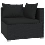 Sofá de 3 plazas con cojines ratán sintético negro de vidaXL, Conjuntos de jardín - Ref: Foro24-317522, Precio: 353,42 €, Des...