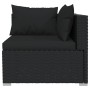 Sofá de 3 plazas con cojines ratán sintético negro de vidaXL, Conjuntos de jardín - Ref: Foro24-317522, Precio: 353,42 €, Des...