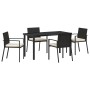 Juego de Comedor de Jardín de 5 Piezas Negro Poliratán de , Sillas de jardín - Ref: Foro24-3379249, Precio: 289,59 €, Descuen...