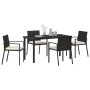 Juego de Comedor de Jardín de 5 Piezas Negro Poliratán de , Sillas de jardín - Ref: Foro24-3379249, Precio: 289,59 €, Descuen...