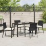 Juego de Comedor de Jardín de 5 Piezas Negro Poliratán de , Sillas de jardín - Ref: Foro24-3379249, Precio: 289,59 €, Descuen...