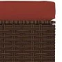 Garden footrest and brown synthetic rattan cushion 70x70x30 cm by vidaXL, Modular outdoor sofas - Ref: Foro24-317547, Price: ...