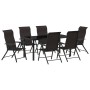 Juego de Comedor de Jardín de 7 Piezas Negro Poliratán | Foro24.es | Tu tienda online para hogar, jardín y más Foro24.es