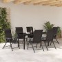 Juego de Comedor de Jardín de 7 Piezas Negro Poliratán | Foro24.es | Tu tienda online para hogar, jardín y más Foro24.es