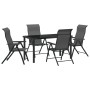 Set de Jardín de 5 Piezas Gris Ratán Poliéster de , Sillas de jardín - Ref: Foro24-3379277, Precio: 365,07 €, Descuento: %
