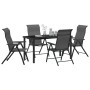 Set de Jardín de 5 Piezas Gris Ratán Poliéster de , Sillas de jardín - Ref: Foro24-3379277, Precio: 365,07 €, Descuento: %