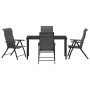 Set de Jardín de 5 Piezas Gris Ratán Poliéster de , Sillas de jardín - Ref: Foro24-3379277, Precio: 365,07 €, Descuento: %