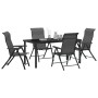 Set de Comedor de Jardín de 5 Piezas Grises en Ratán Polímero de , Sillas de jardín - Ref: Foro24-3379278, Precio: 383,90 €, ...