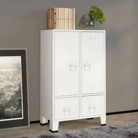 Armario industrial acero blanco 67x35x107 cm de vidaXL, Armarios roperos - Ref: Foro24-339611, Precio: 177,63 €, Descuento: %