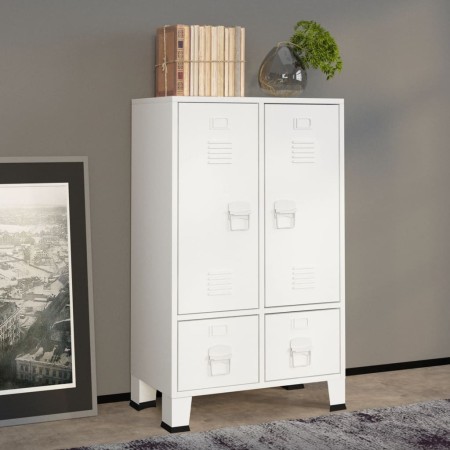 Armario industrial acero blanco 67x35x107 cm de vidaXL, Armarios roperos - Ref: Foro24-339611, Precio: 173,20 €, Descuento: %