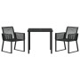 Juego de Comedor de Jardín de 3 Piezas Negro Poliratán de , Sillas de jardín - Ref: Foro24-3379310, Precio: 271,68 €, Descuen...