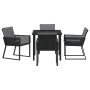 Conjunto de Comedor de Jardín de 5 Piezas con Cojines Negro Poliratán de , Sillas de jardín - Ref: Foro24-3379318, Precio: 37...
