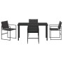 Conjunto de Comedor de Jardín de 5 Piezas con Cojines Negro Textileno y Acero de , Sillas de jardín - Ref: Foro24-3379333, Pr...