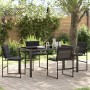 Conjunto de Comedor de Jardín de 5 Piezas con Cojines Negro Textileno y Acero de , Sillas de jardín - Ref: Foro24-3379334, Pr...