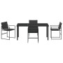 Conjunto de Comedor de Jardín de 5 Piezas con Cojines Negro Textileno y Acero de , Sillas de jardín - Ref: Foro24-3379334, Pr...