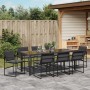 Juego de Comedor de 9 Piezas con Cojines Negro Textileno y Acero de , Sillas de jardín - Ref: Foro24-3379335, Precio: 502,00 ...