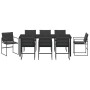 Juego de Comedor de 9 Piezas con Cojines Negro Textileno y Acero de , Sillas de jardín - Ref: Foro24-3379335, Precio: 502,00 ...