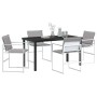 Juego de Comedor de Jardín de 5 Piezas con Cojines Blancos Textilene y Acero de | Foro24.es | Tu tienda online para hogar, jardín y más Foro24.es