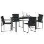 Juego de Comedor de Jardín de 5 Piezas Negro Textilene y Acero de , Sillas de jardín - Ref: Foro24-3379343, Precio: 235,70 €,...