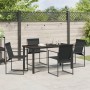 Juego de Comedor de Jardín de 5 Piezas Negro Textilene y Acero de , Sillas de jardín - Ref: Foro24-3379343, Precio: 235,70 €,...